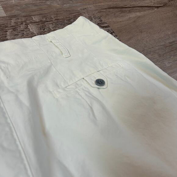 YMC Pleated Cotton Trousers Pale Green High Rise Wide Leg Pants L - Picture 5 of 10